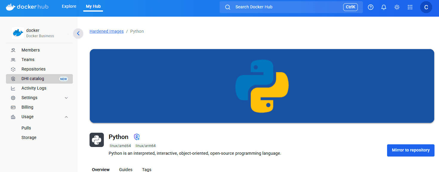 DHIミラーリングボタン