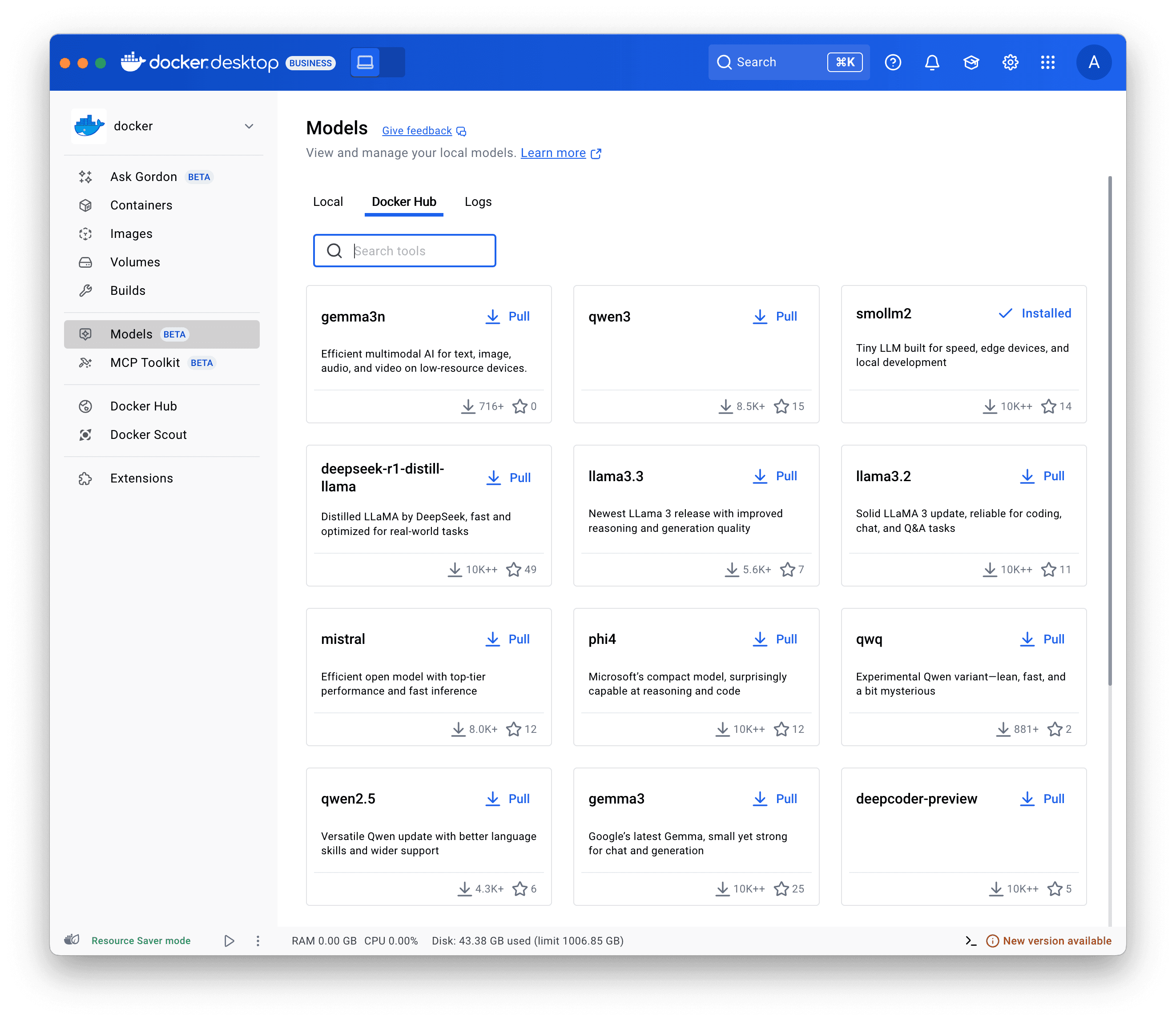 Docker Model Runner カタログ